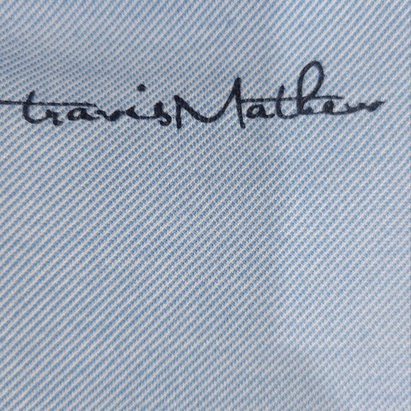 Travis Mathew Mens Golf Polo Light Blue Medium The River Club - Picture 2 of 9